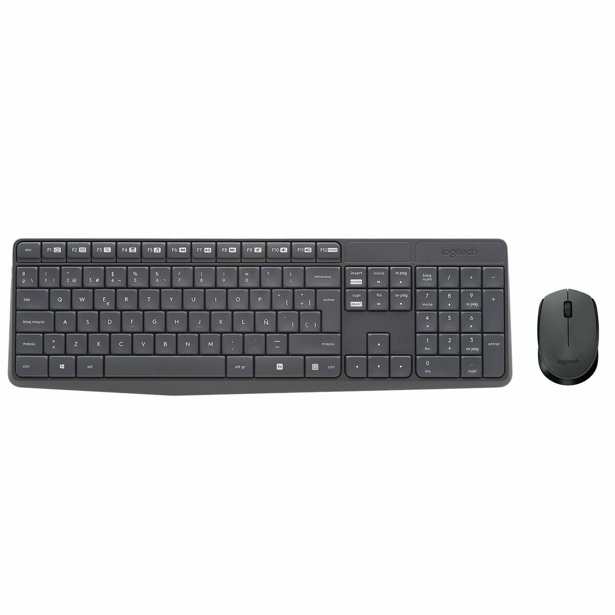 Ασύρματο Πληκτρολόγιο και Ποντίκι Logitech 920-007919 Γκρι Ισπανικό Qwerty QWERTY