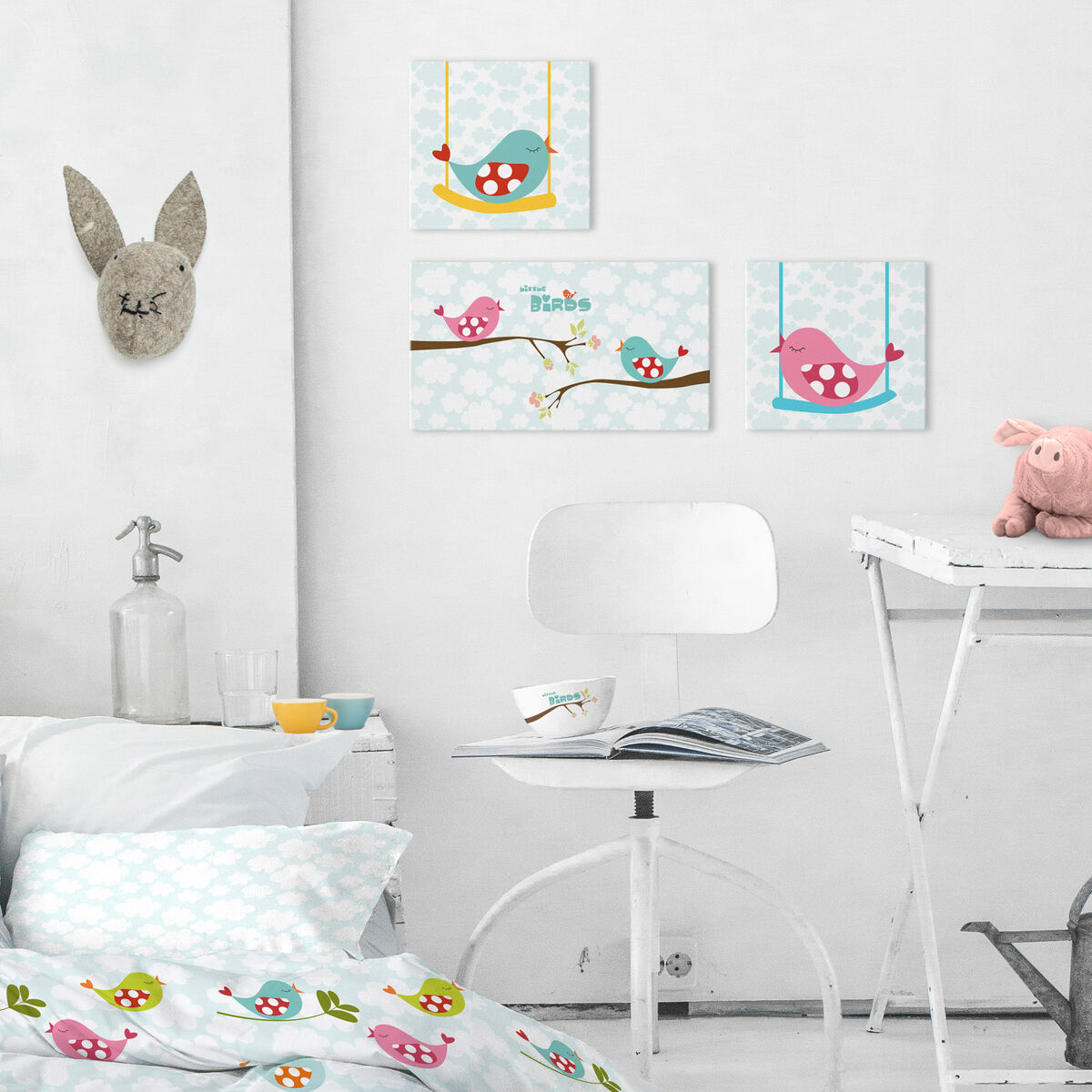 Καμβάς HappyFriday Mr Fox Little birds Πολύχρωμο 27 x 27 cm Καμβάς HappyFriday Mr Fox Little birds Πολύχρωμο 27 x 27 cm