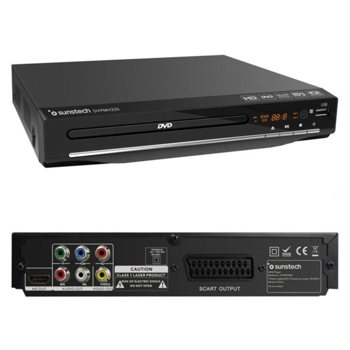 DVD Player Sunstech DVPMH225 Μαύρο