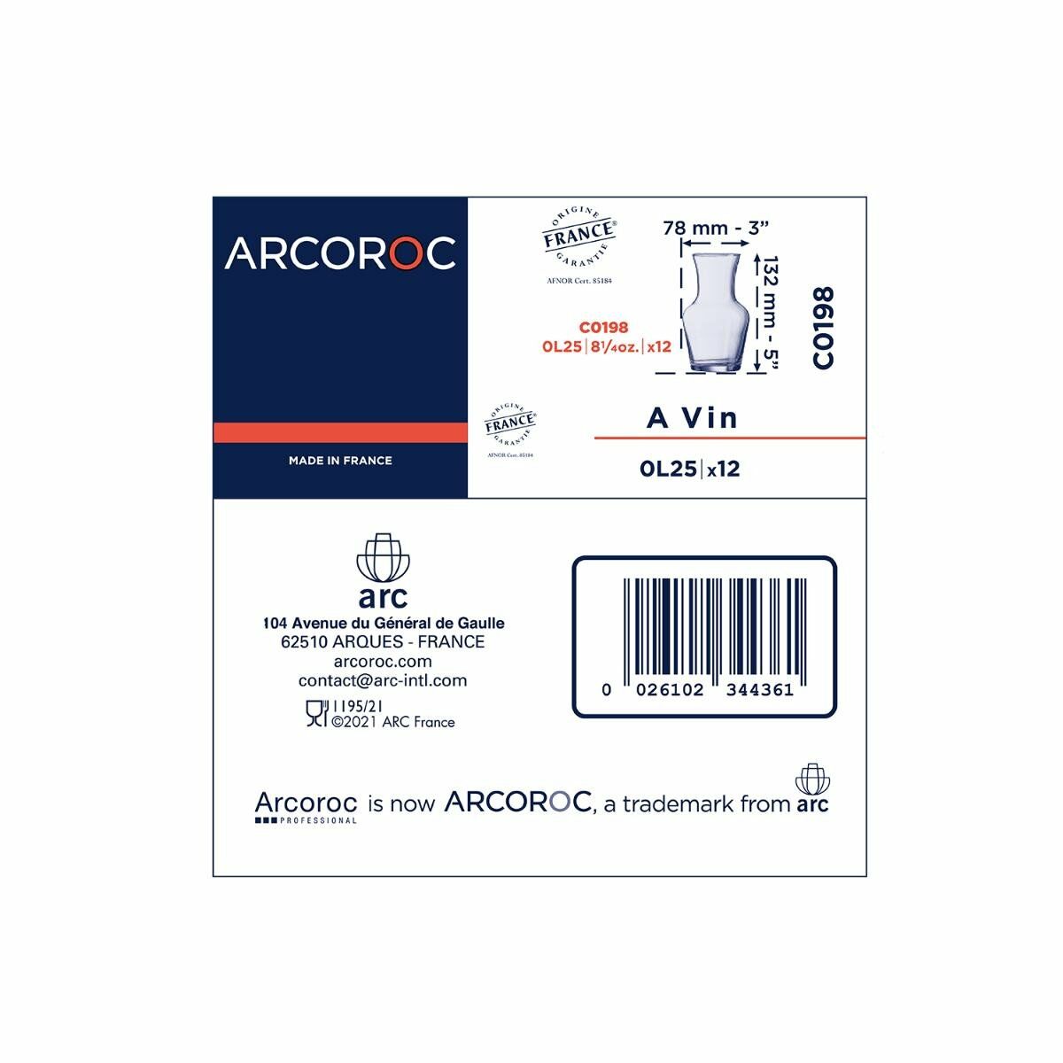 Kανάτα Arcoroc Sans Bouchon Γυαλί 500 ml Xωρίς καπάκι Kανάτα Arcoroc Sans Bouchon Γυαλί 500 ml Xωρίς καπάκι