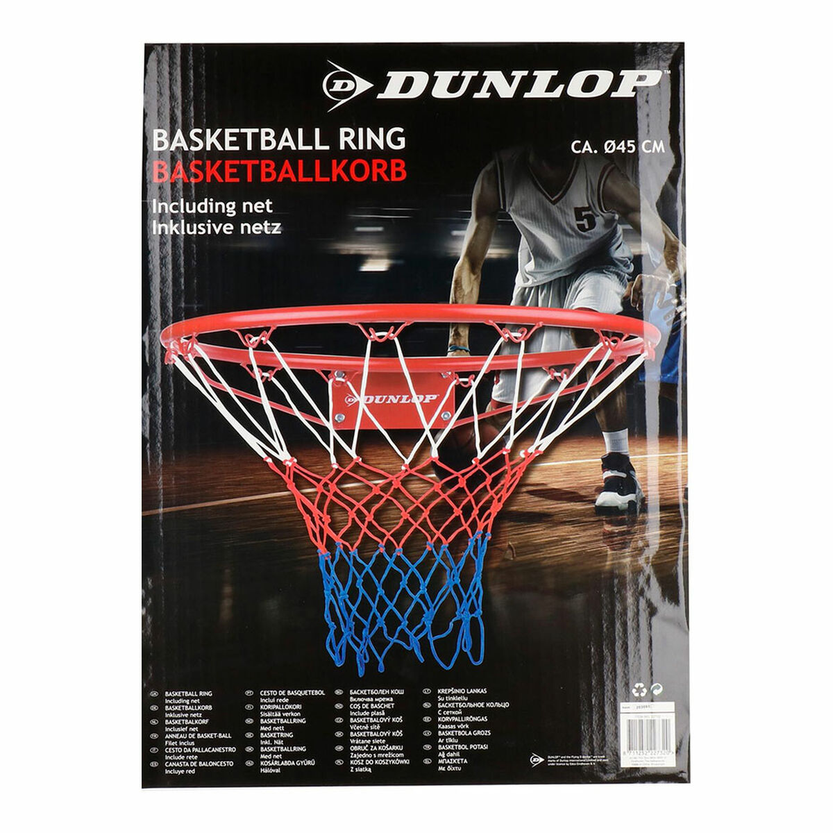 Στεφάνη καλαθοσφαίρισης Dunlop Μπλε Λευκό Κόκκινο Ø 45 cm Στεφάνη καλαθοσφαίρισης Dunlop Μπλε Λευκό Κόκκινο Ø 45 cm