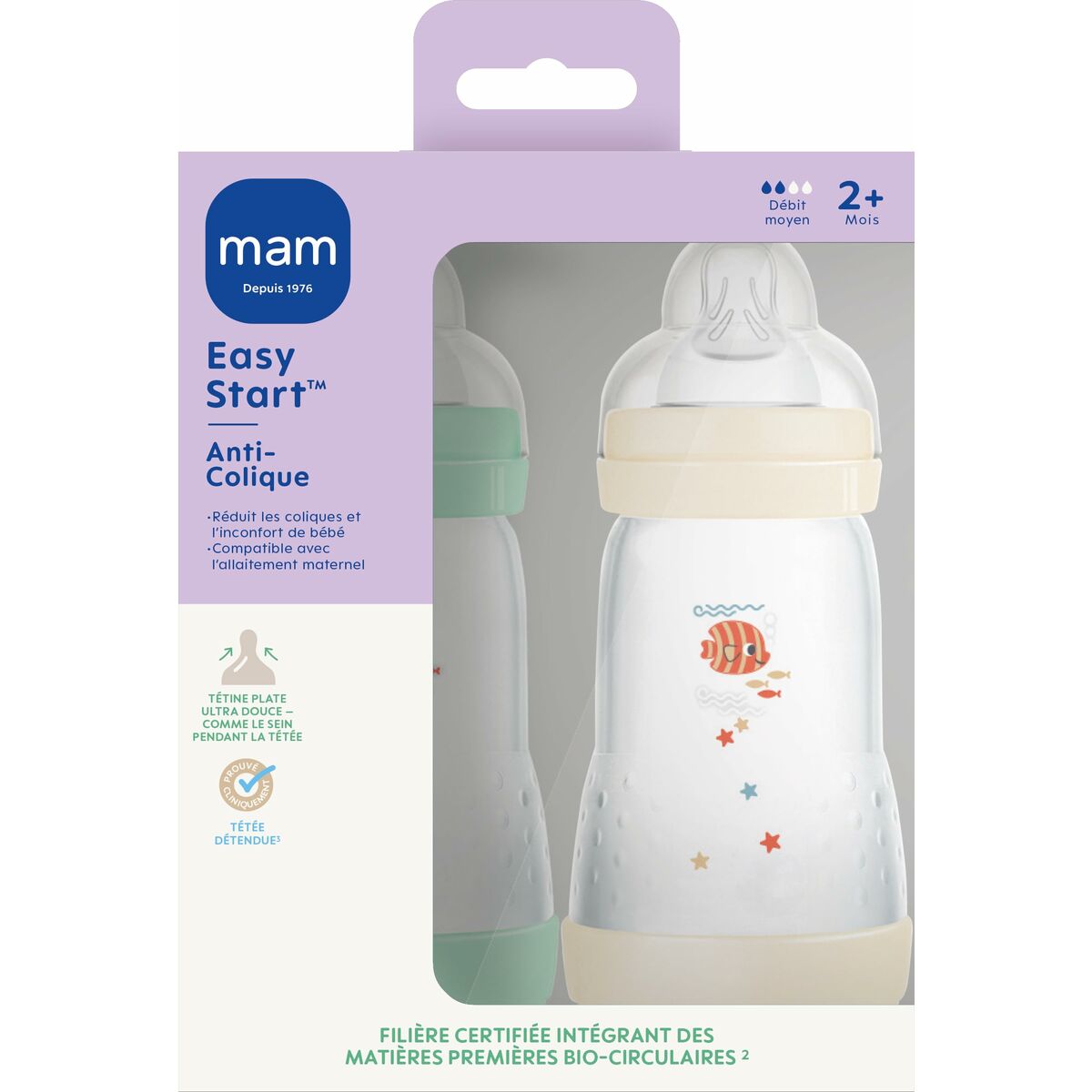 Μπιμπερό MAM Fishes Πράσινο Μπεζ Μπιμπερό MAM Fishes Πράσινο Μπεζ