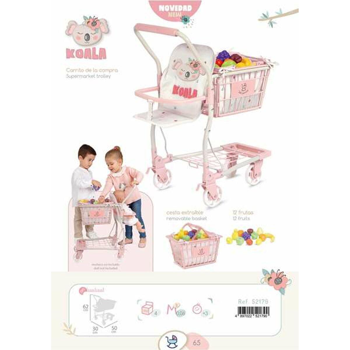 Καροτσάκι Αγορών Decuevas Koala 30 x 50 x 62 cm Καροτσάκι Αγορών Decuevas Koala 30 x 50 x 62 cm