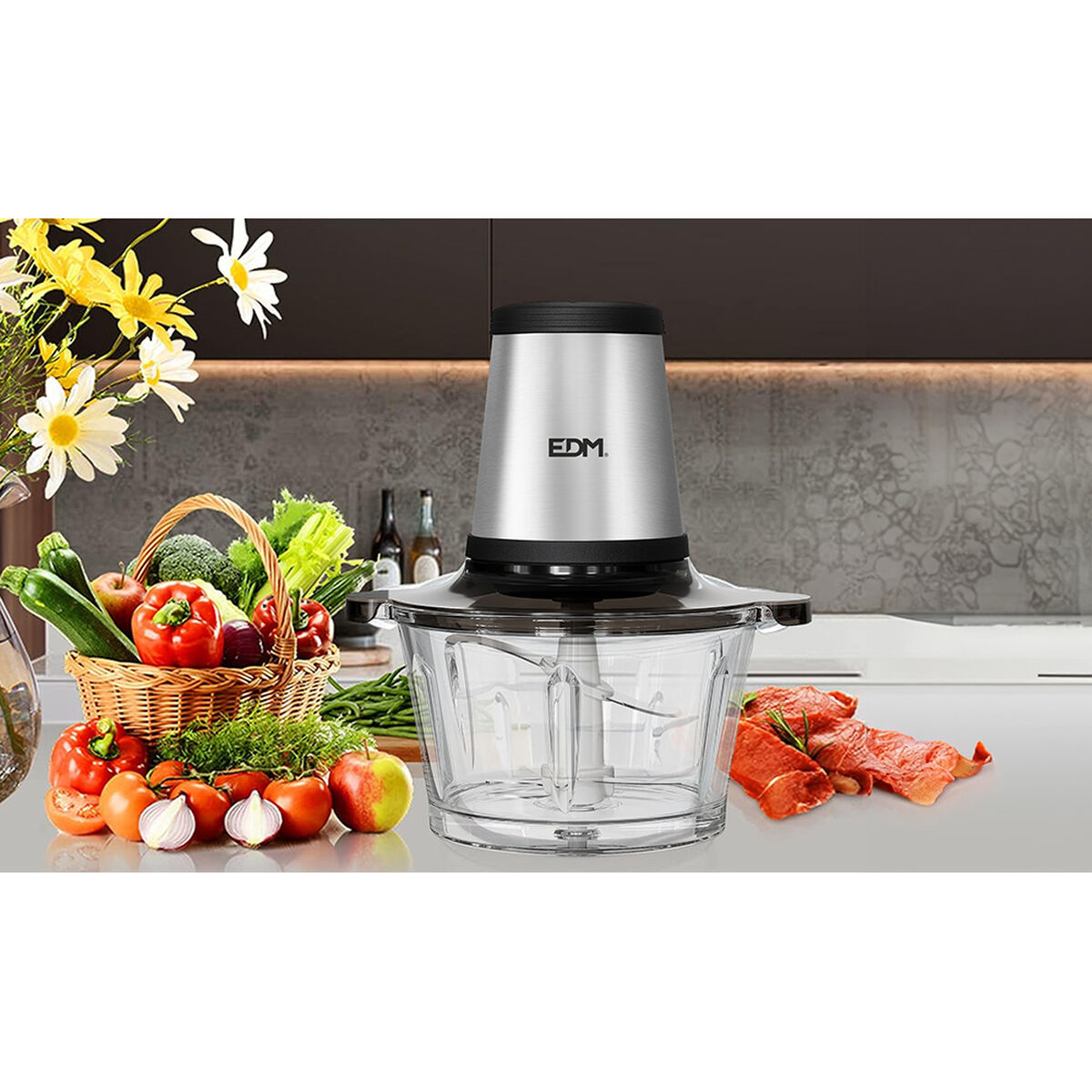 Κρεατομηχανή EDM 07791 Ανοξείδωτο ατσάλι 350 W 1,8 L Κρεατομηχανή EDM 07791 Ανοξείδωτο ατσάλι 350 W 1,8 L