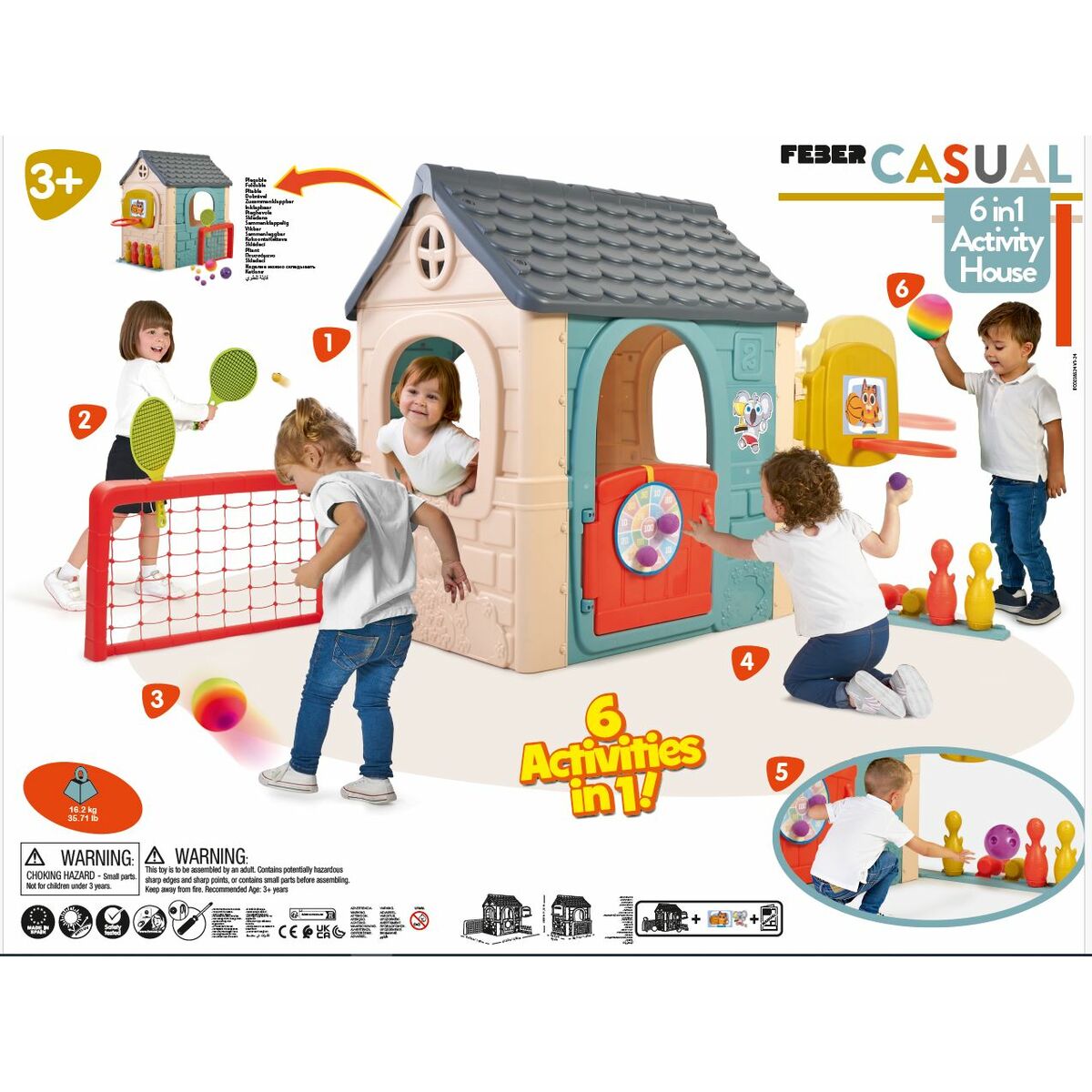 Παιχνιδάκι Παιδικό Σπίτι Feber Casual 6 Activities 232 x 124 x 138 cm