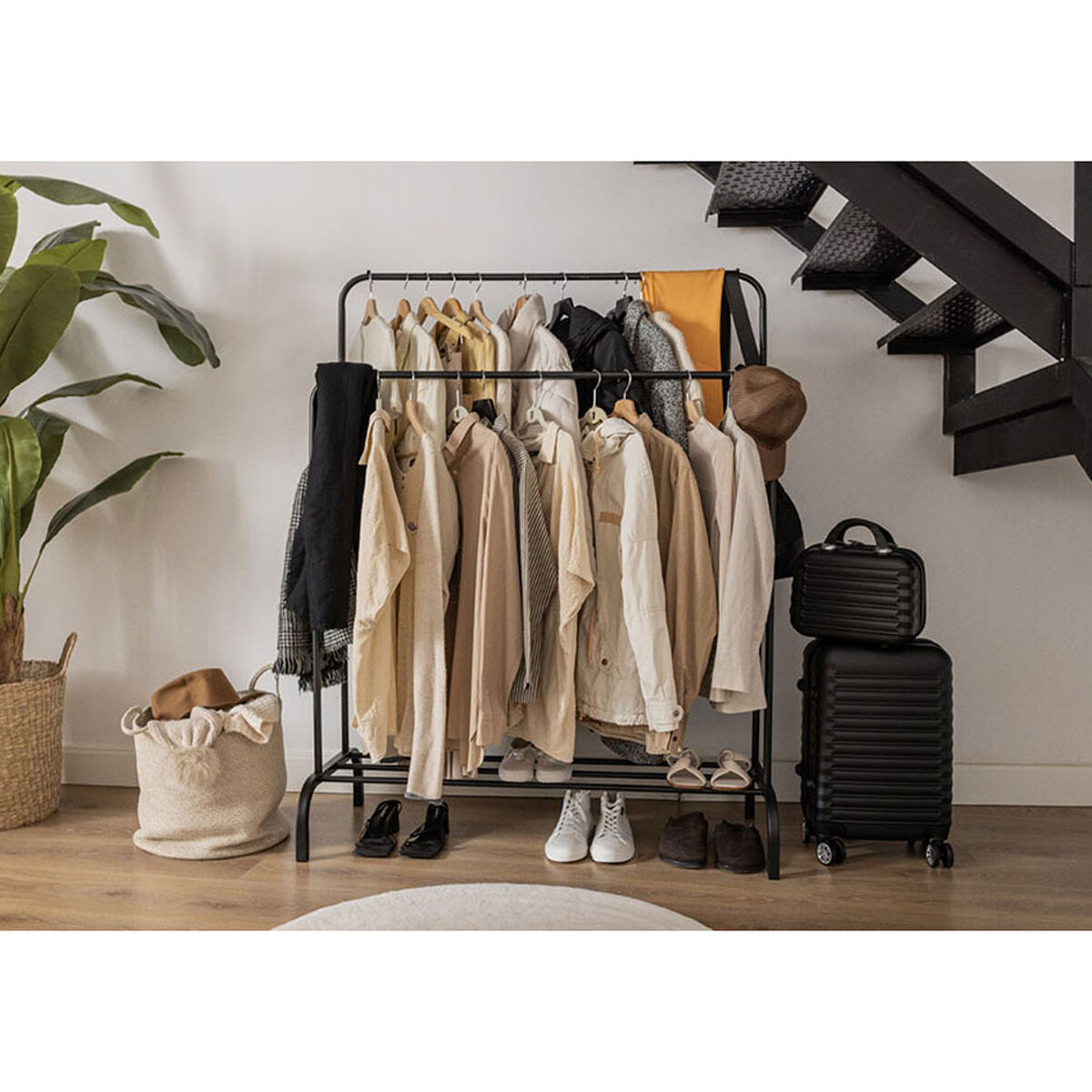 Hattestativ Newlux Hangy Duo 30 Μαύρο Μέταλλο 115 x 50 x 150 cm Hattestativ Newlux Hangy Duo 30 Μαύρο Μέταλλο 115 x 50 x 150 cm