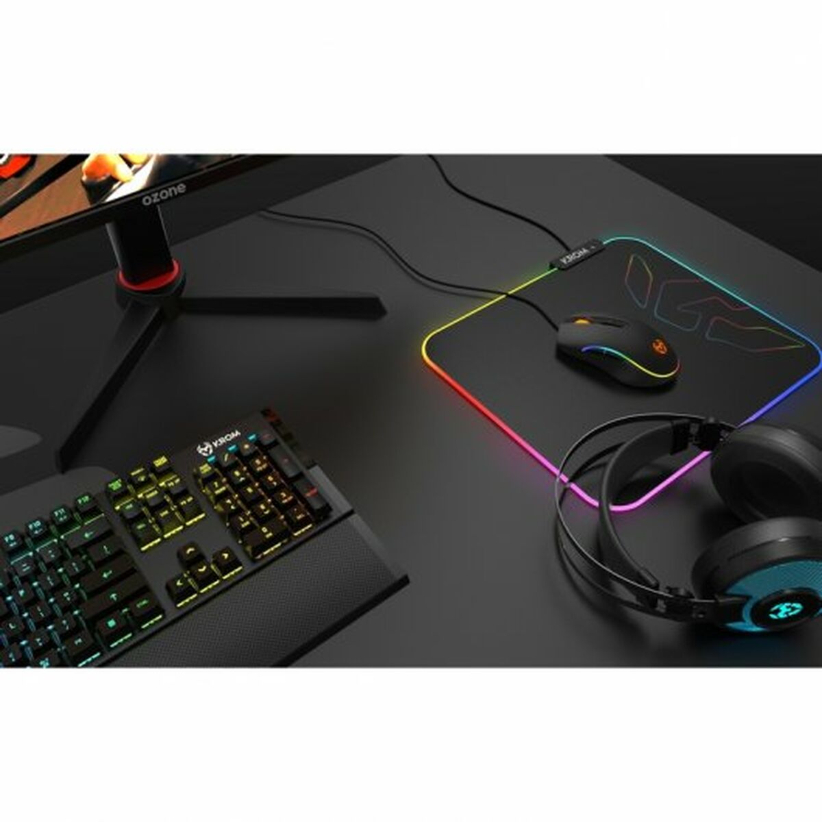 Gaming Mouse Pad με φωτισμό LED Krom NXKROMKNTRGB Gaming Mouse Pad με φωτισμό LED Krom NXKROMKNTRGB