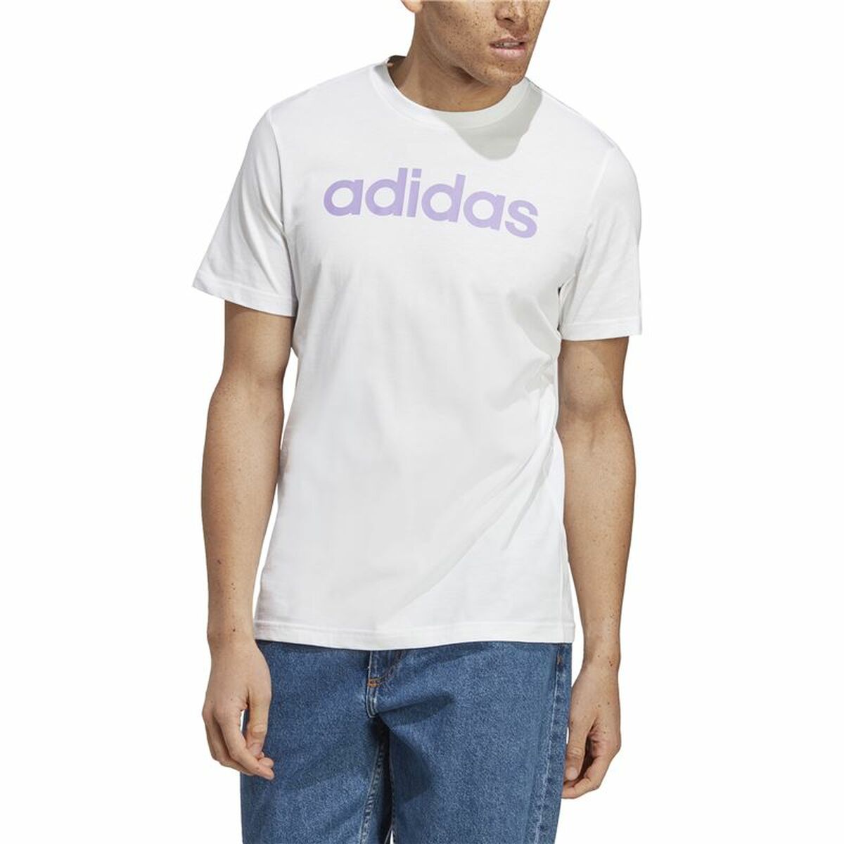 Ανδρική Μπλούζα με Κοντό Μανίκι Adidas Essentials Λευκό Ανδρική Μπλούζα με Κοντό Μανίκι Adidas Essentials Λευκό