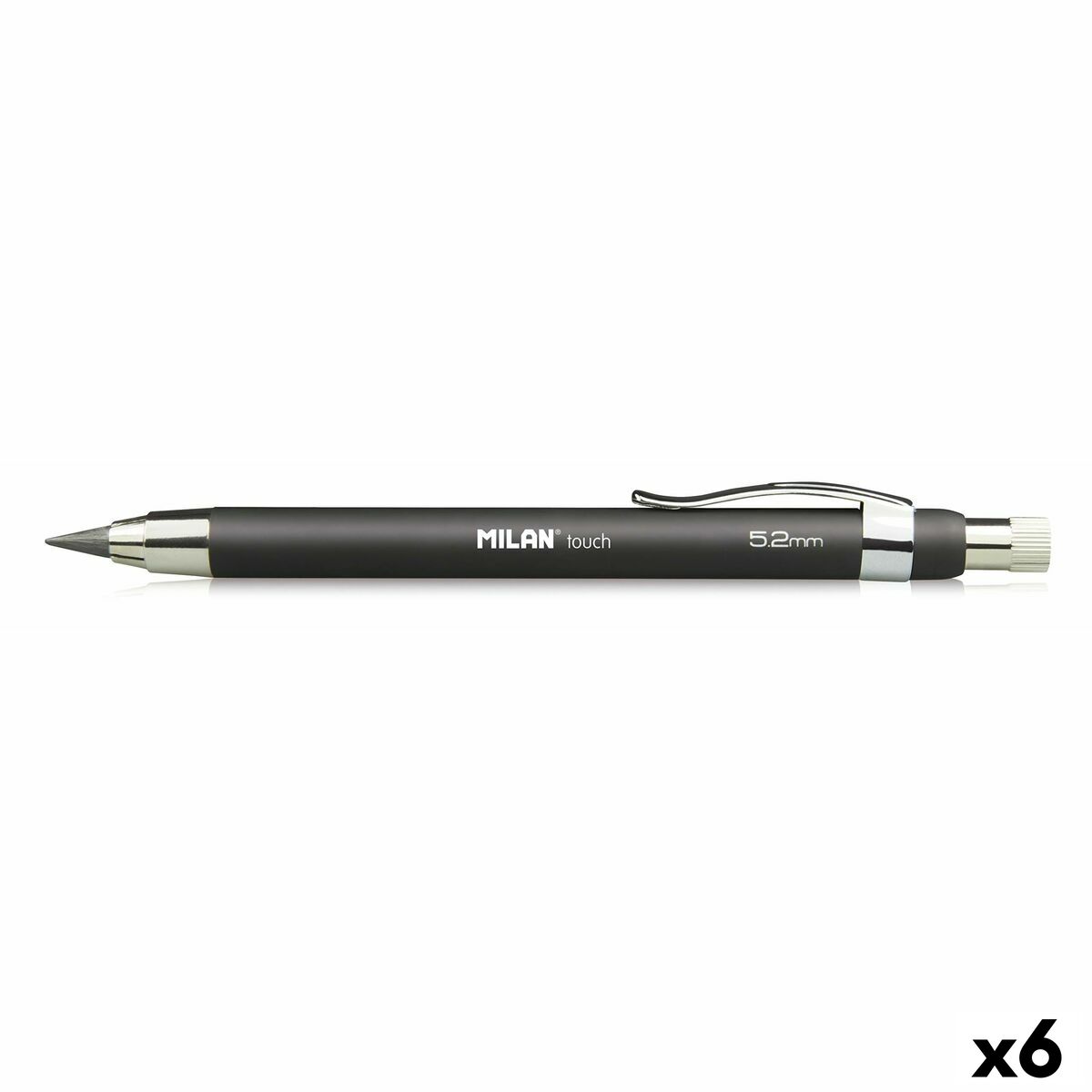 Μηχανικό Mολύβι Milan Touch Μαύρο 5,2 mm (x6) Μηχανικό Mολύβι Milan Touch Μαύρο 5,2 mm (x6)