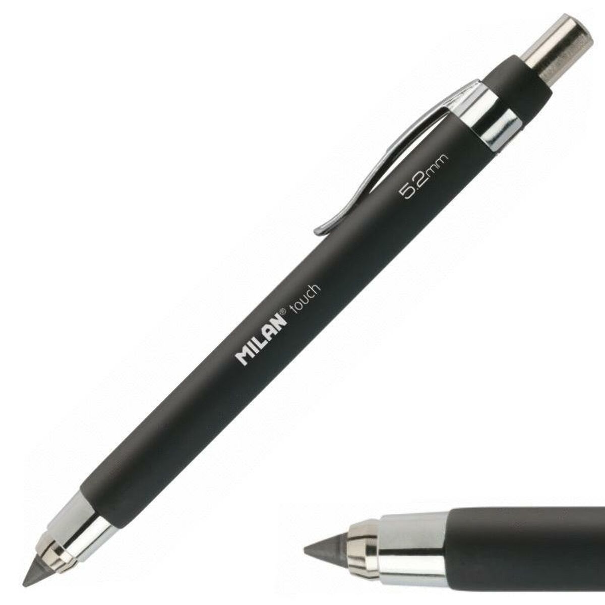 Μηχανικό Mολύβι Milan Touch Μαύρο 5,2 mm (x6) Μηχανικό Mολύβι Milan Touch Μαύρο 5,2 mm (x6)