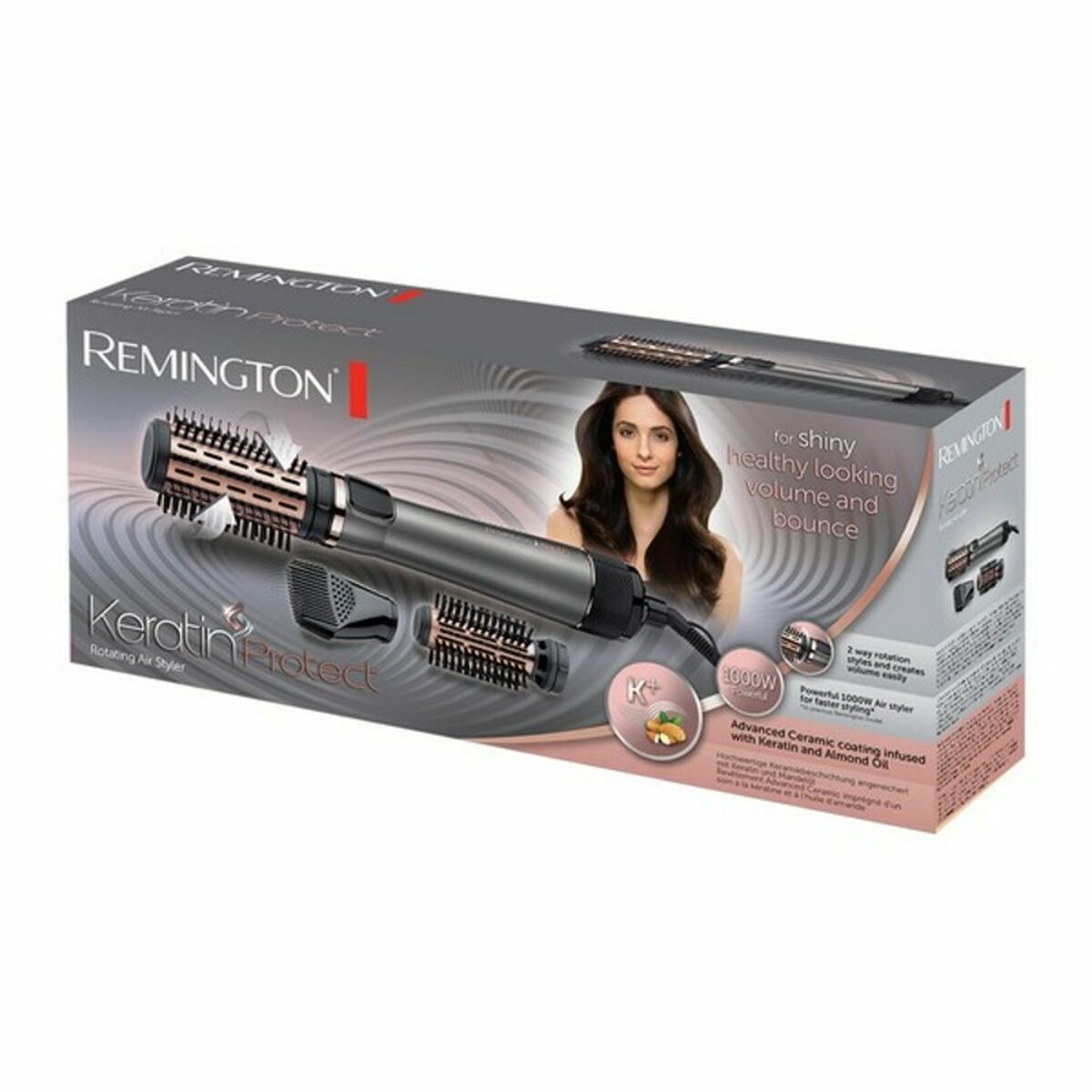 Βούρτσα Κομμωτηρίου Remington 45604560100 1000W Μαύρο Χρυσό Ασημί Βούρτσα Κομμωτηρίου Remington 45604560100 1000W Μαύρο Χρυσό Ασημί