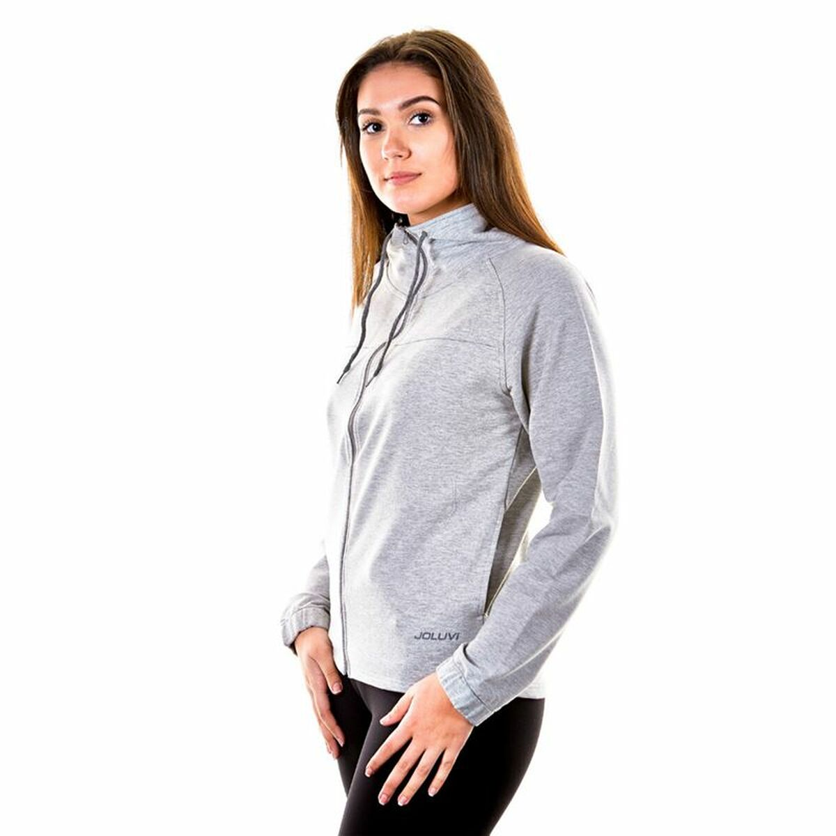 Unisex Φούτερ με Κουκούλα και Φερμουάρ Joluvi Campus Λευκό Unisex Φούτερ με Κουκούλα και Φερμουάρ Joluvi Campus Λευκό