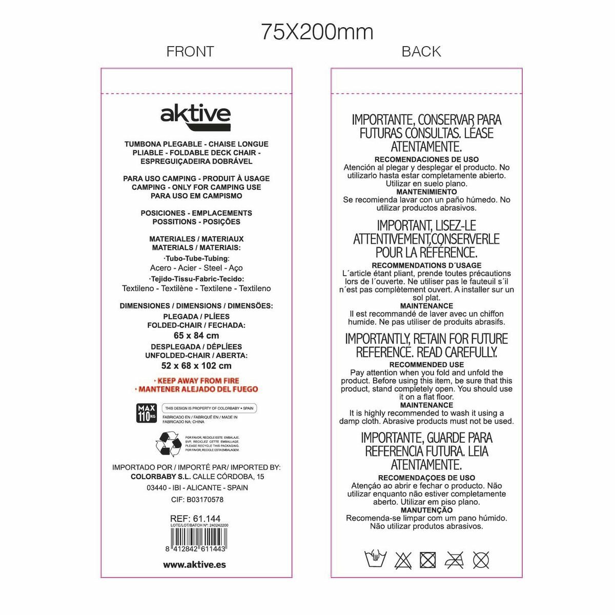 Solseng Aktive Σκούρο γκρίζο 52 x 102 x 68 cm