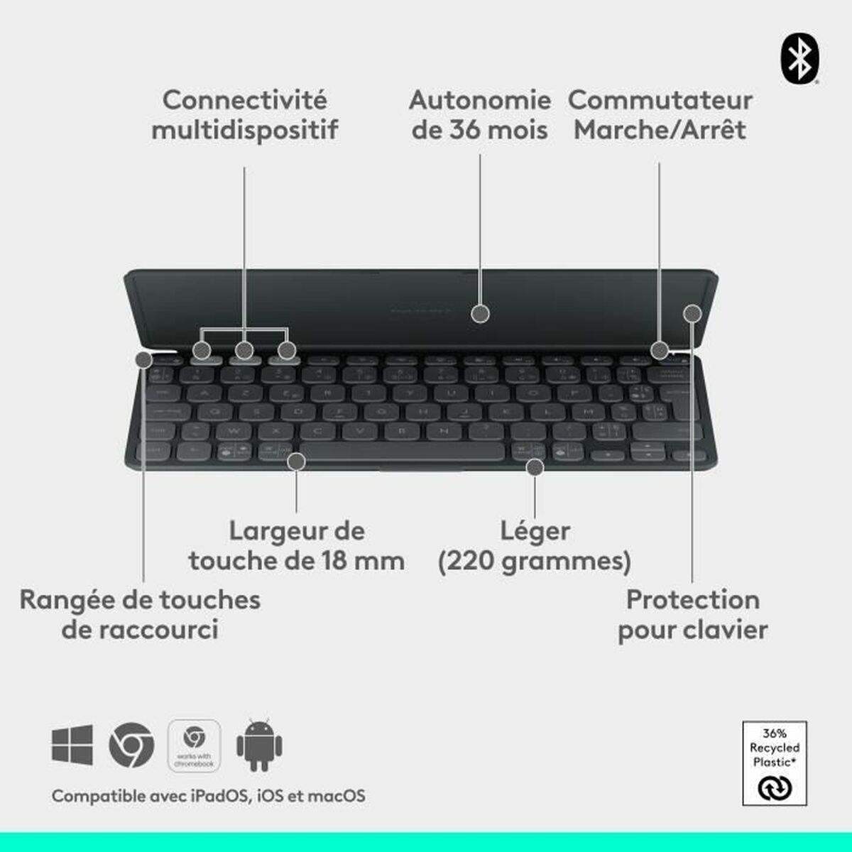Θήκη για iPad + Πληκτρολόγιο Logitech Keys-to-Go 2 (Δωρεάν Μεταφορικά)
