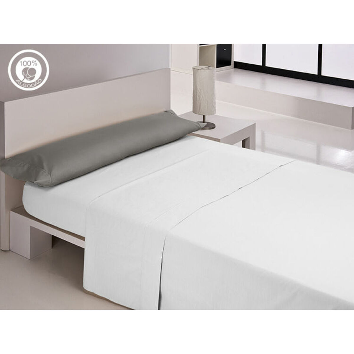 Θήκη μαξιλαριού Happy Home LISOS COTTON Γκρι Θήκη μαξιλαριού Happy Home LISOS COTTON Γκρι