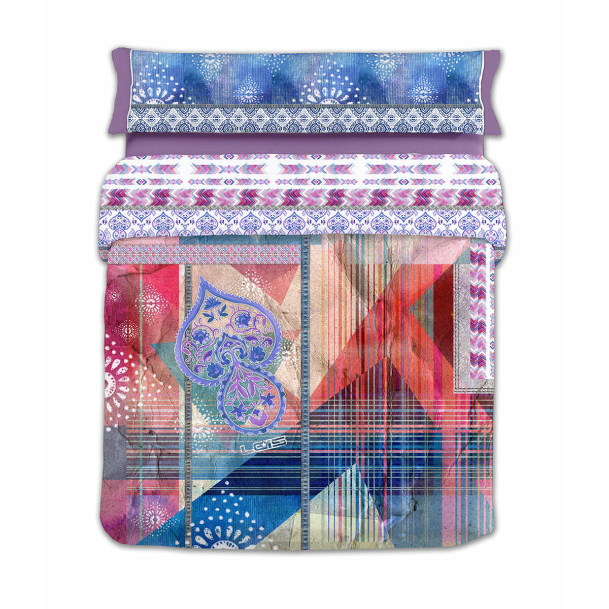 Κάλυψη παπλώματος Lois JAVA P. Χρώμα Malva Kρεβάτι 90 εκ 150 x 230 cm