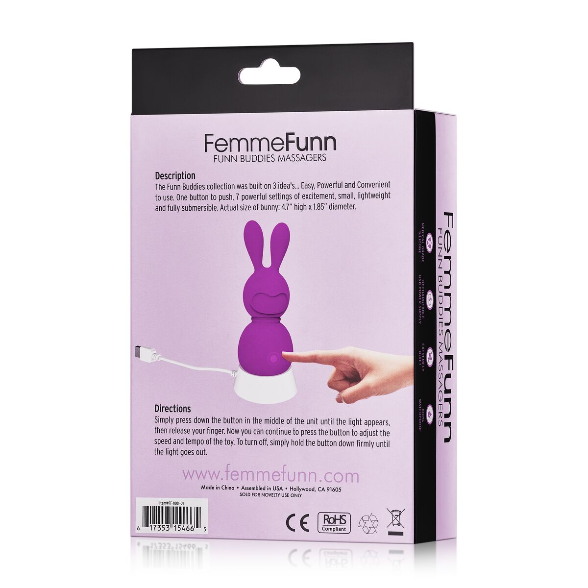 Mini Δονητής FemmeFunn Bunny Μωβ