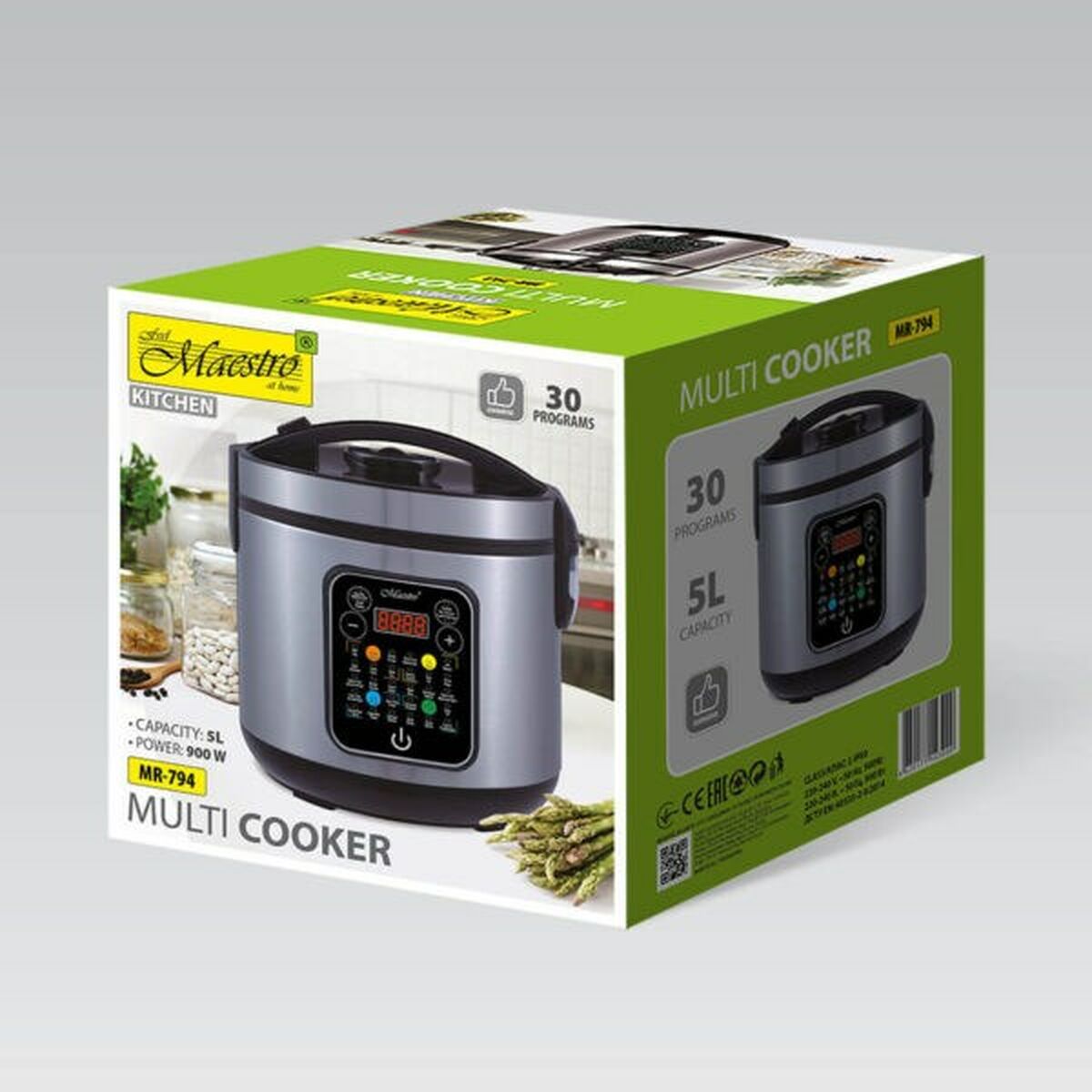 Επεξεργαστής Τροφίμων Feel Maestro MR-794 Μαύρο 900 W 5 L Επεξεργαστής Τροφίμων Feel Maestro MR-794 Μαύρο 900 W 5 L
