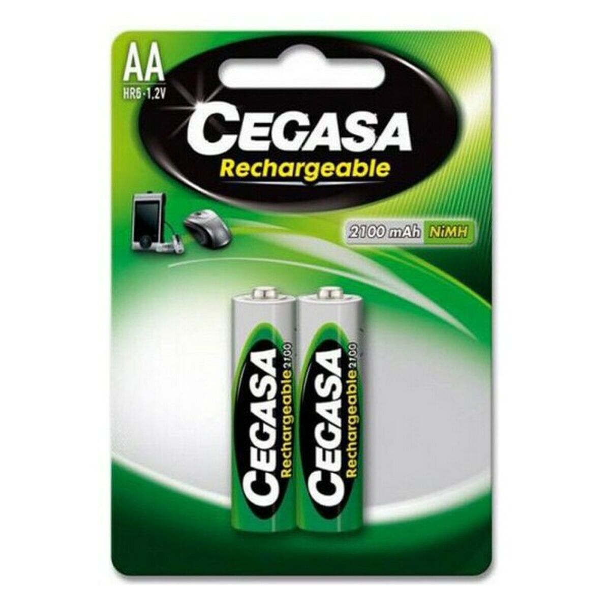 Επαναφορτιζόμενες Μπαταρίες Cegasa 104371 2100 mAh (2 uds) Επαναφορτιζόμενες Μπαταρίες Cegasa 104371 2100 mAh (2 uds)