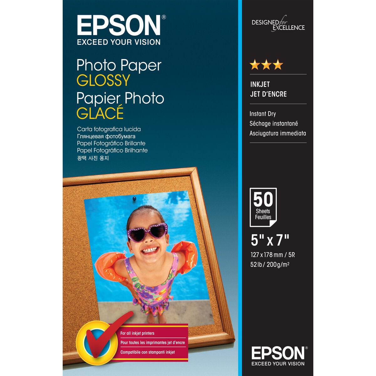 Γυαλιστερό Φωτογραφικό Χαρτί Epson C13S042545 50 Φύλλα 13 x 18 cm (1 μονάδα) Γυαλιστερό Φωτογραφικό Χαρτί Epson C13S042545 50 Φύλλα 13 x 18 cm (1 μονάδα)