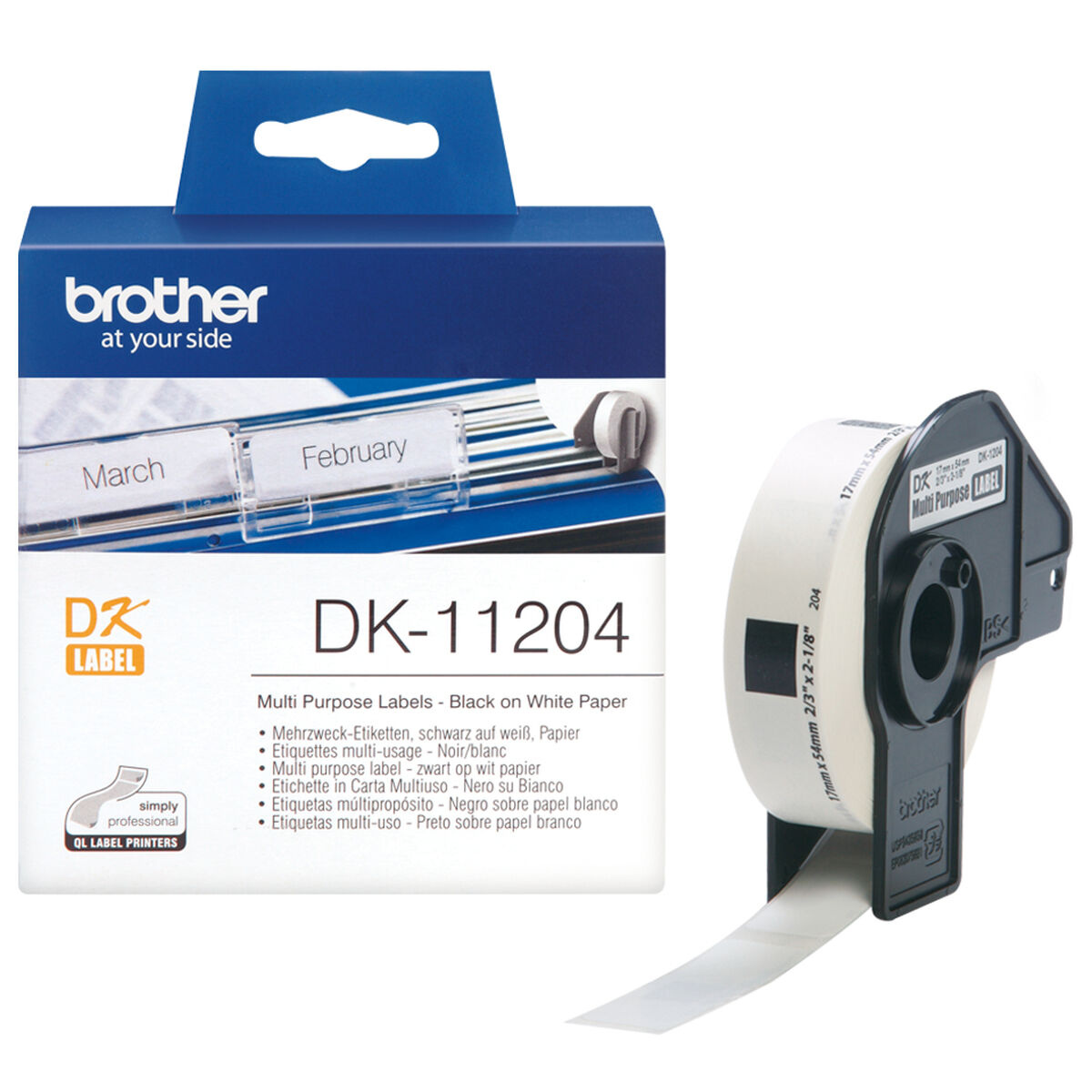 Ετικέτες για Εκτυπωτή Πολλαπλών Χρήσεων Brother DK11204 Λευκό χαρτί