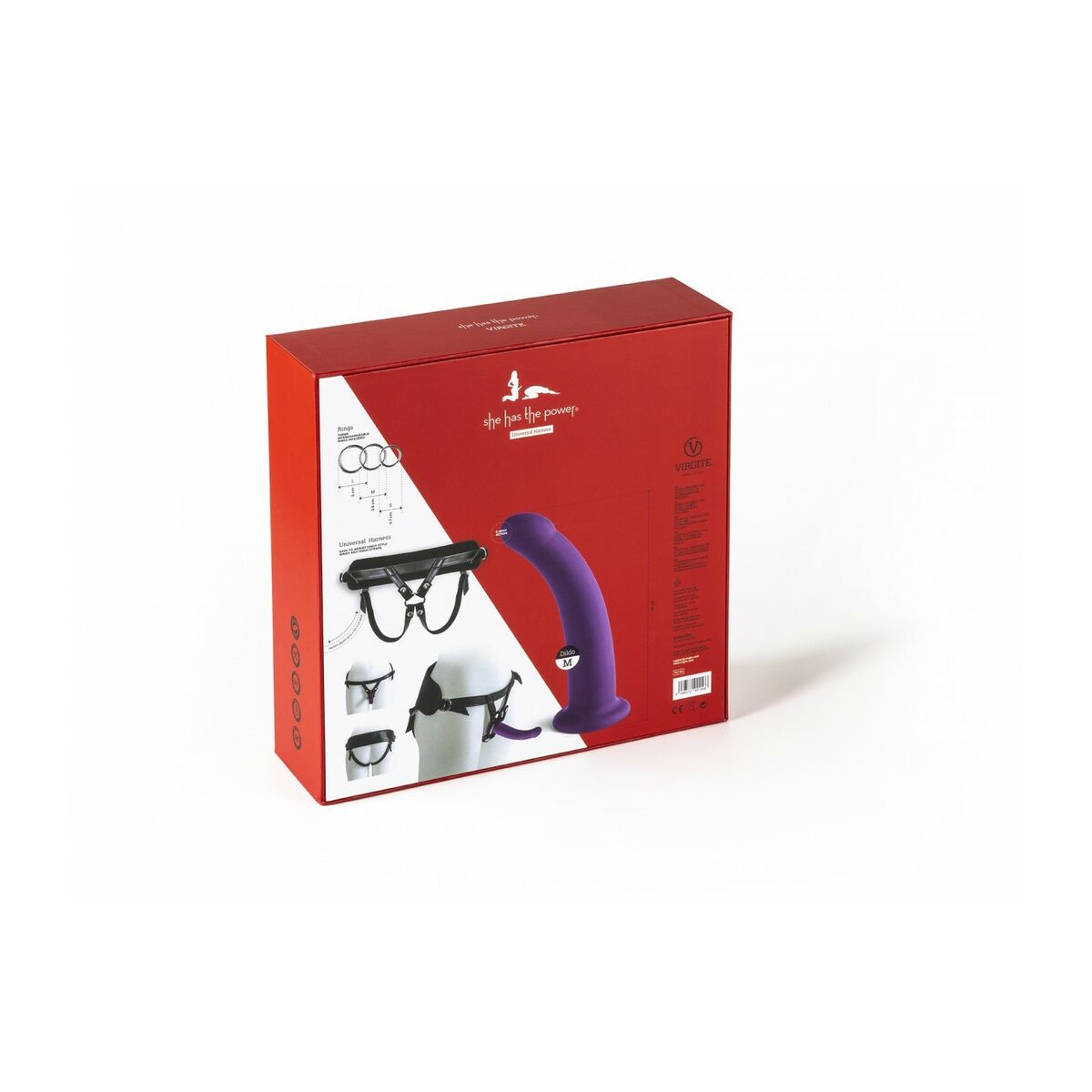 Φαλλός strap-on Virgite Μωβ M