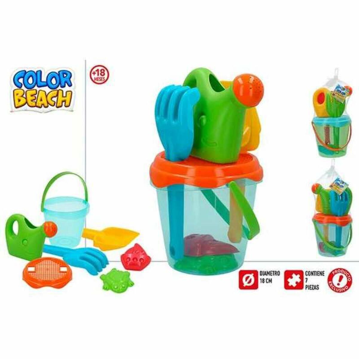 Κάδος Παραλίας Colorbaby Μπλε Πορτοκαλί 18 cm Κάδος Παραλίας Colorbaby Μπλε Πορτοκαλί 18 cm