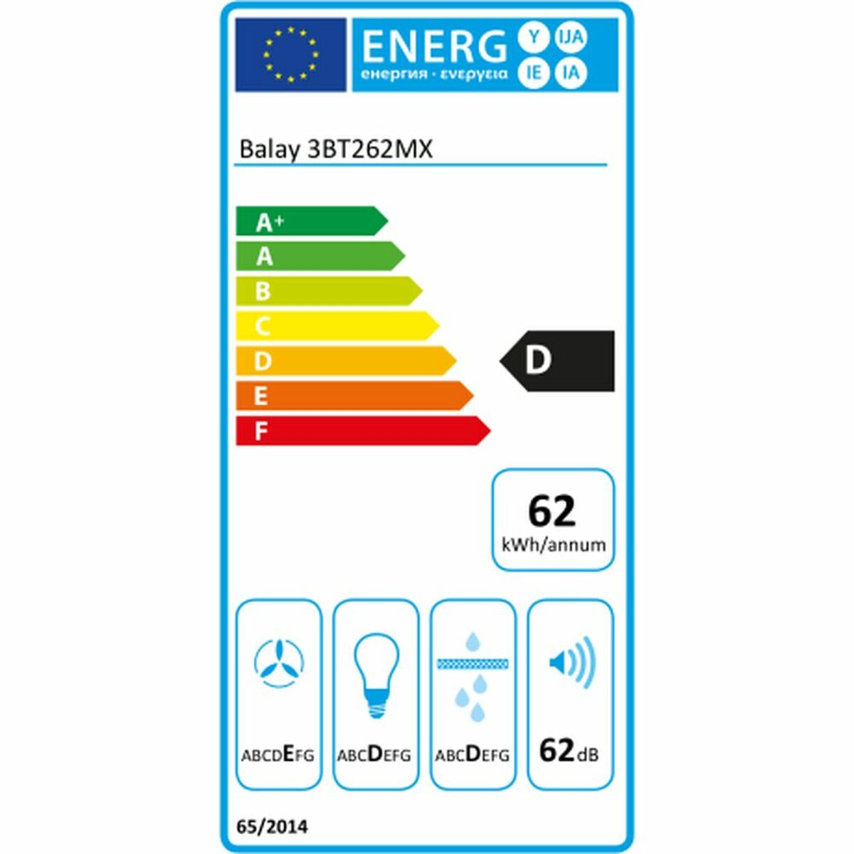 Απορροφητήρας Kουζίνας Balay 3BT262MX 60 cm 300 m³/h 115W D Χάλυβας Απορροφητήρας Kουζίνας Balay 3BT262MX 60 cm 300 m³/h 115W D Χάλυβας