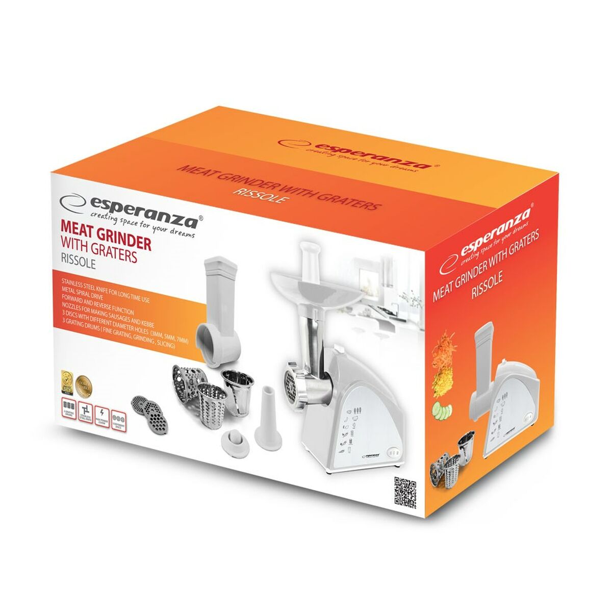 Κρεατομηχανή Esperanza EKM034 Λευκό Γκρι 2200 W Κρεατομηχανή Esperanza EKM034 Λευκό Γκρι 2200 W