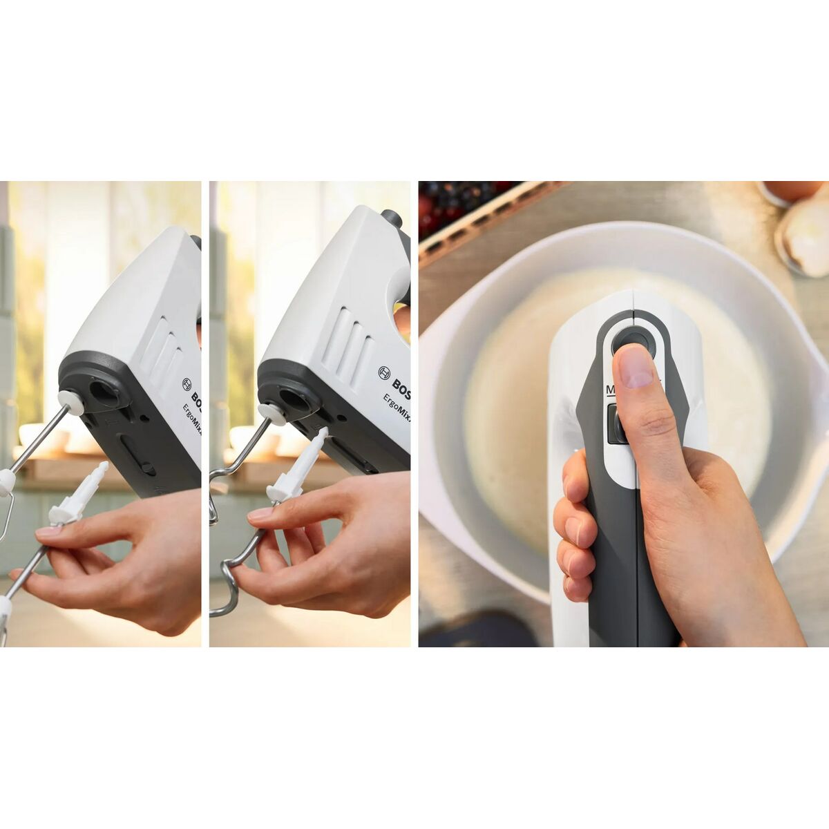 Μίξερ με Αναδευτήρες BOSCH MFQ37470 Ανοξείδωτο ατσάλι
