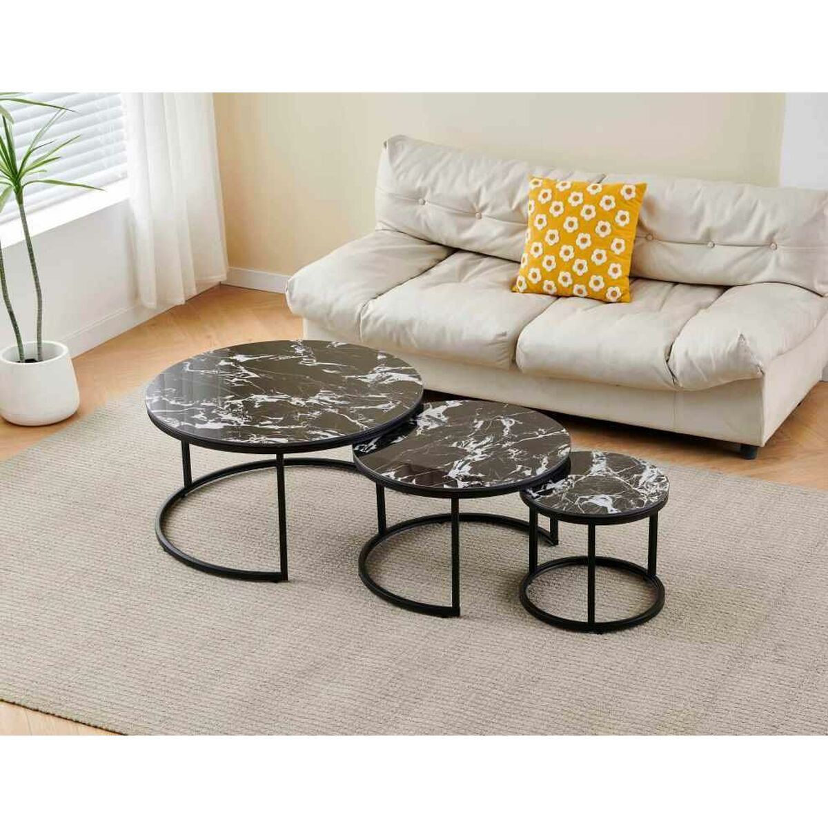 Βοηθητικό Τραπεζάκι Home ESPRIT Μαύρο 80 x 80 x 1 cm Βοηθητικό Τραπεζάκι Home ESPRIT Μαύρο 80 x 80 x 1 cm