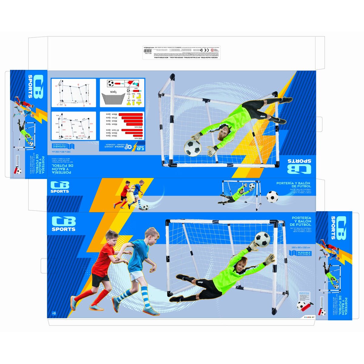 Τέρμα Ποδοσφαίρου Colorbaby 190 x 132 x 90 cm (x2)