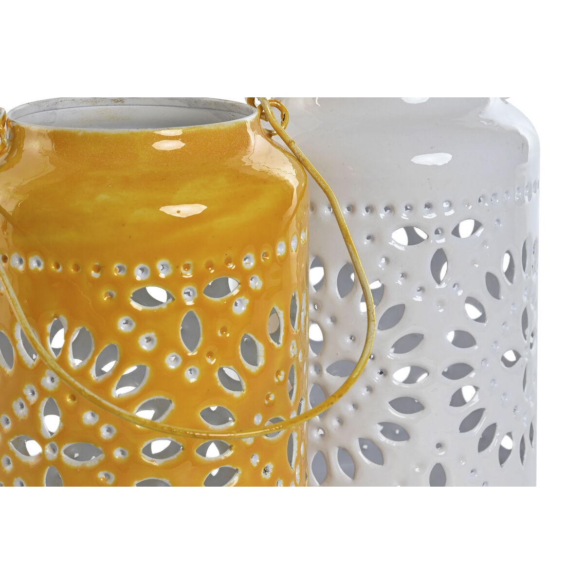 Κηροπήγιο Home ESPRIT Κίτρινο Λευκό Σίδερο 15 x 15 x 26 cm (x2) Κηροπήγιο Home ESPRIT Κίτρινο Λευκό Σίδερο 15 x 15 x 26 cm (x2)