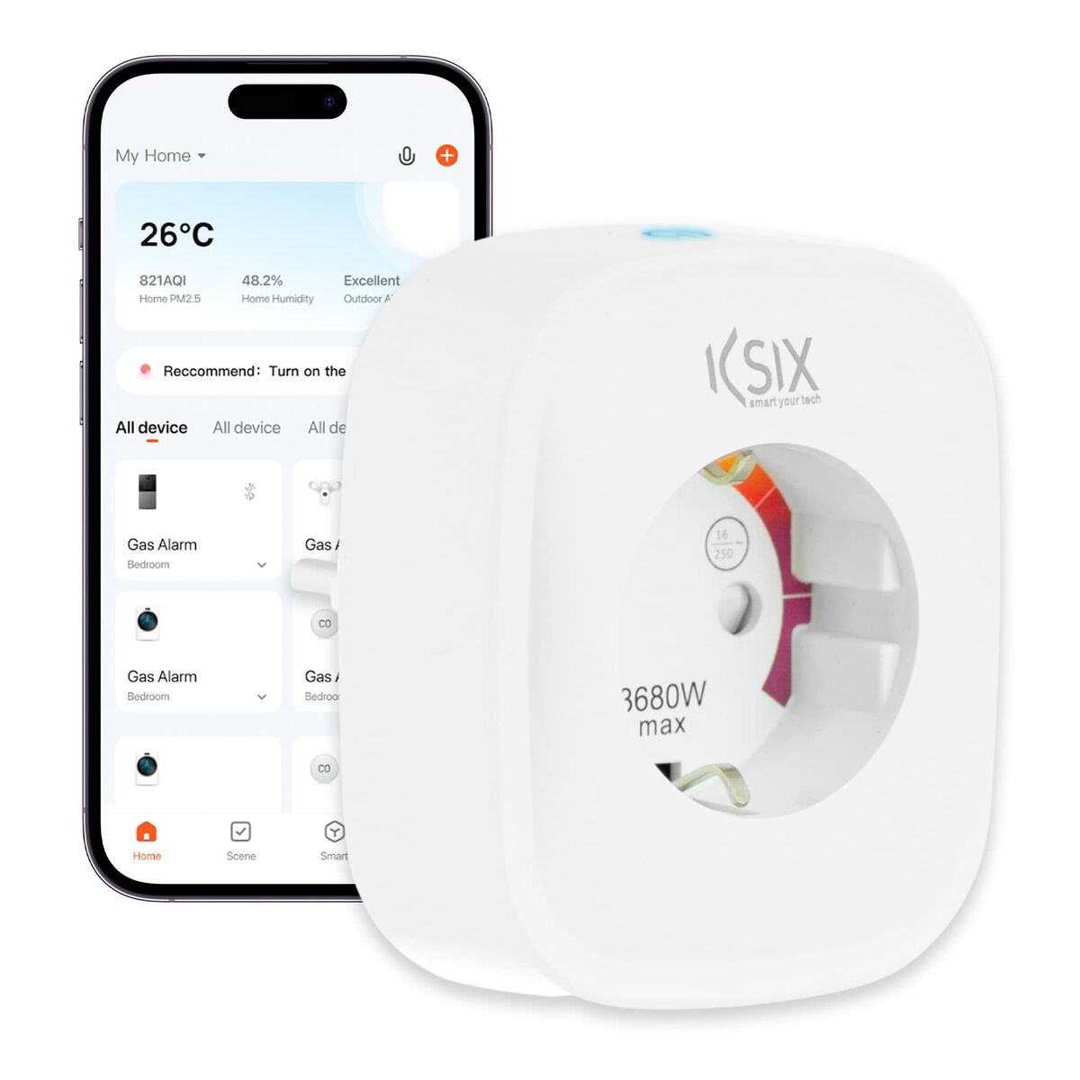 Έξυπνο Βύσμα KSIX Smart Energy Slim WIFI 250V Λευκό Έξυπνο Βύσμα KSIX Smart Energy Slim WIFI 250V Λευκό