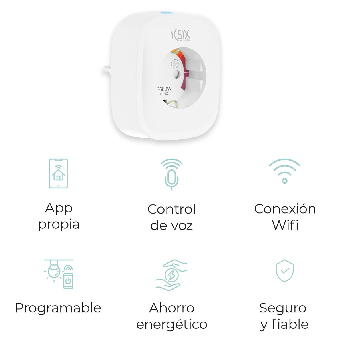 Έξυπνο Βύσμα KSIX Smart Energy Slim WIFI 250V Λευκό Έξυπνο Βύσμα KSIX Smart Energy Slim WIFI 250V Λευκό